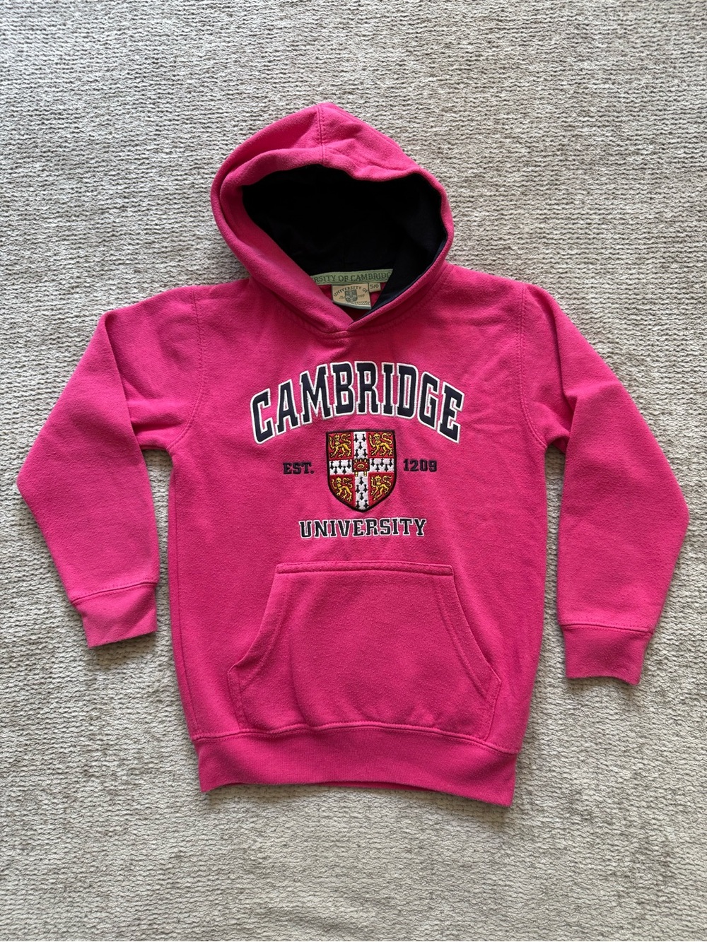 University Of Cambridge Pink Pullover Hoodie Sweatshirt Girls‎ Size 5/6 Official